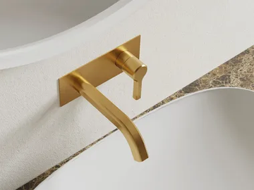 AURELIA - 2 hole wall-mounted brass washbasin mixer by Rubinetterie Treemme - view 2